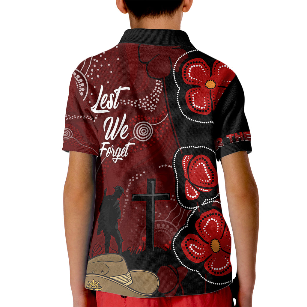 ANZAC Aboriginal Australia Kid Polo Shirt For the Fallen - Vibe Hoodie Shop