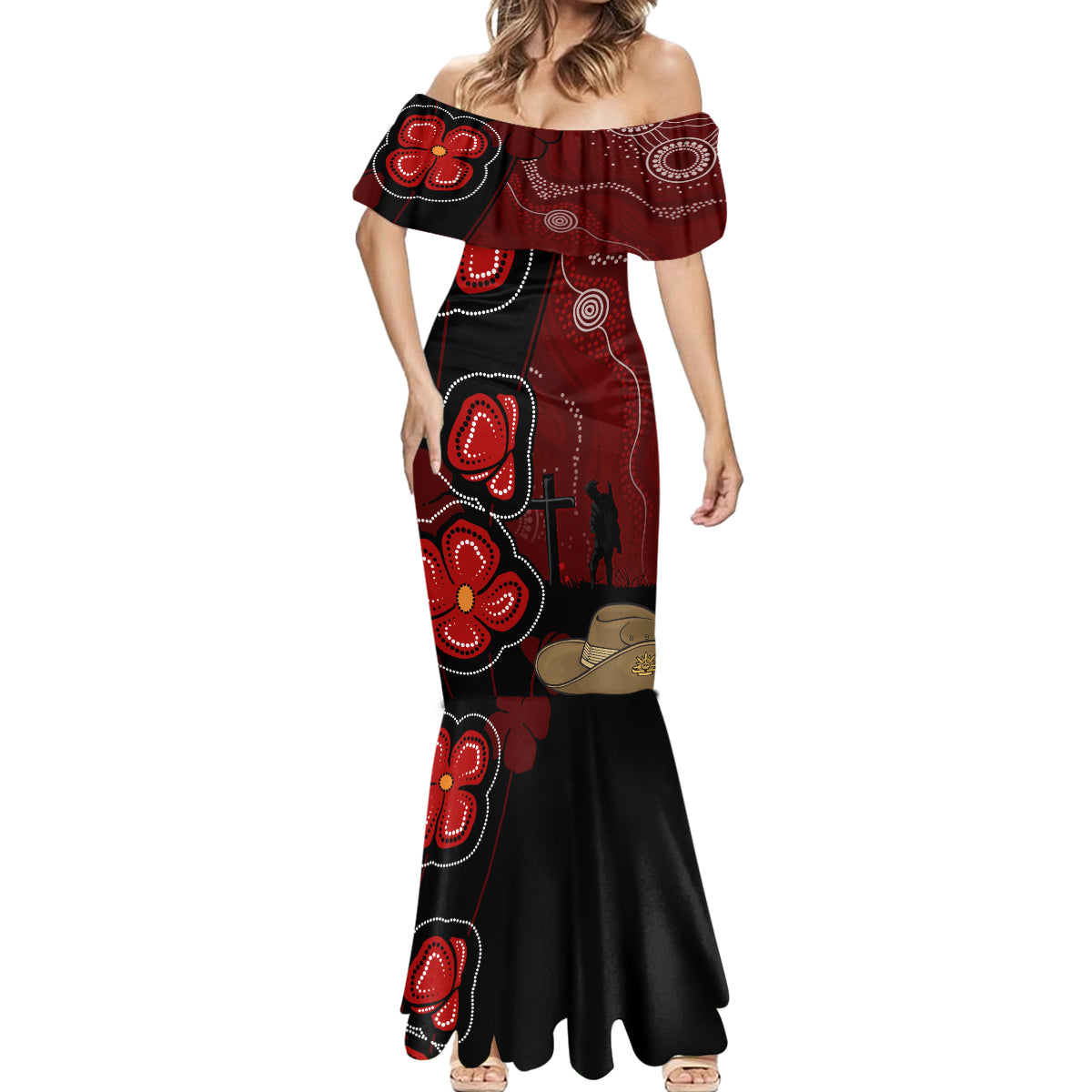 ANZAC Aboriginal Australia Mermaid Dress For the Fallen