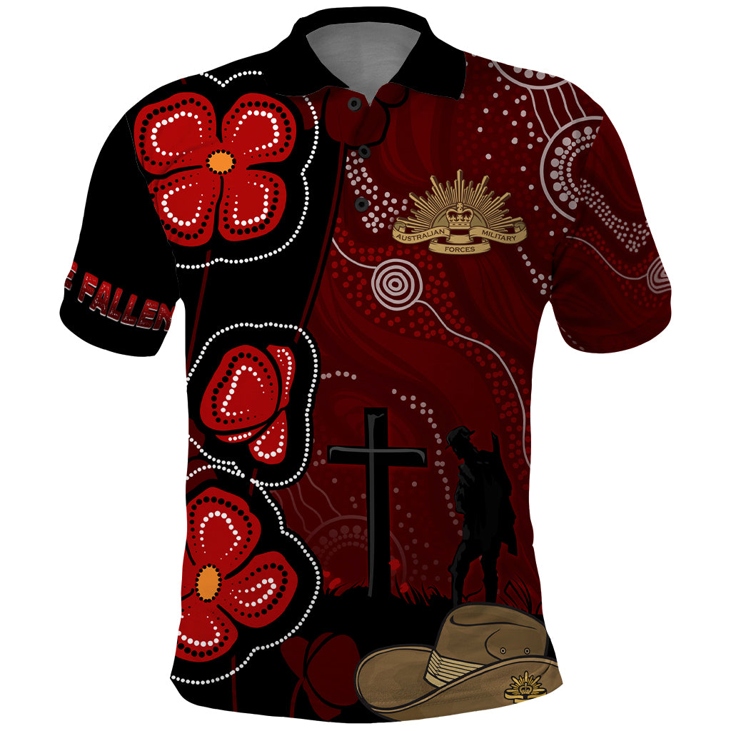 ANZAC Aboriginal Australia Polo Shirt For the Fallen - Vibe Hoodie Shop