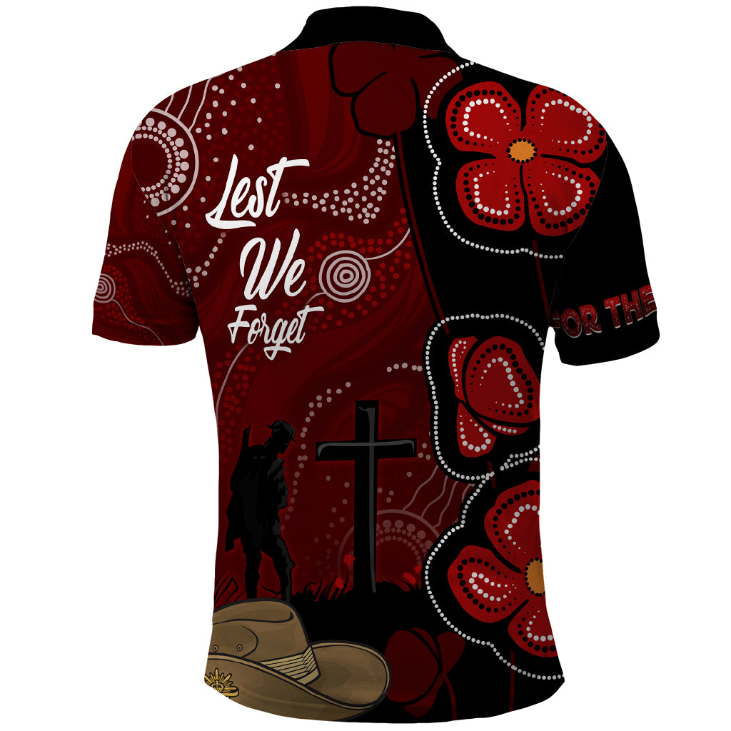 ANZAC Aboriginal Australia Polo Shirt For the Fallen - Vibe Hoodie Shop