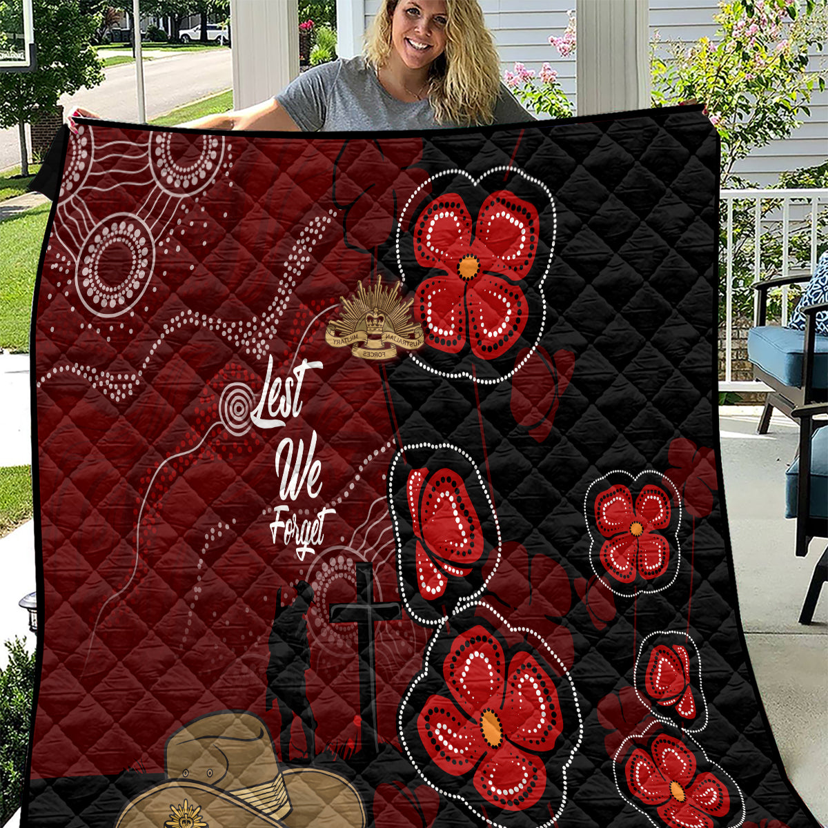 ANZAC Aboriginal Australia Quilt For the Fallen - Vibe Hoodie Shop