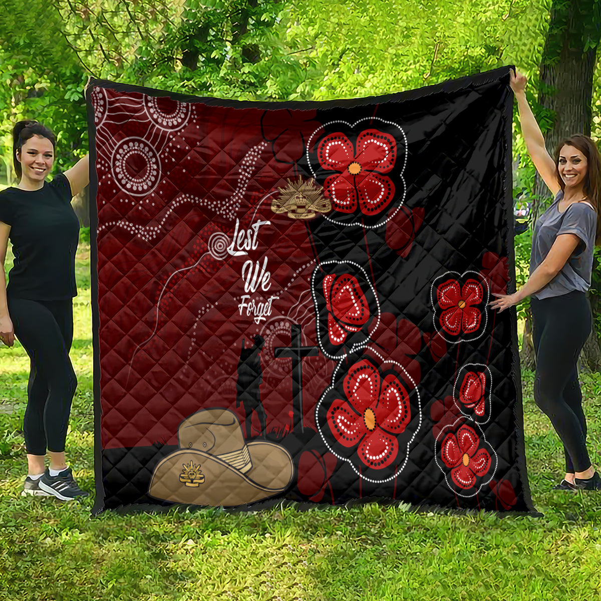 ANZAC Aboriginal Australia Quilt For the Fallen - Vibe Hoodie Shop