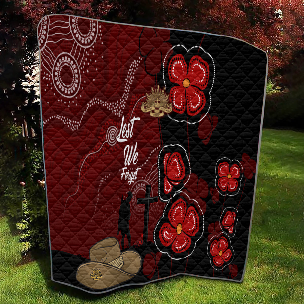 ANZAC Aboriginal Australia Quilt For the Fallen - Vibe Hoodie Shop