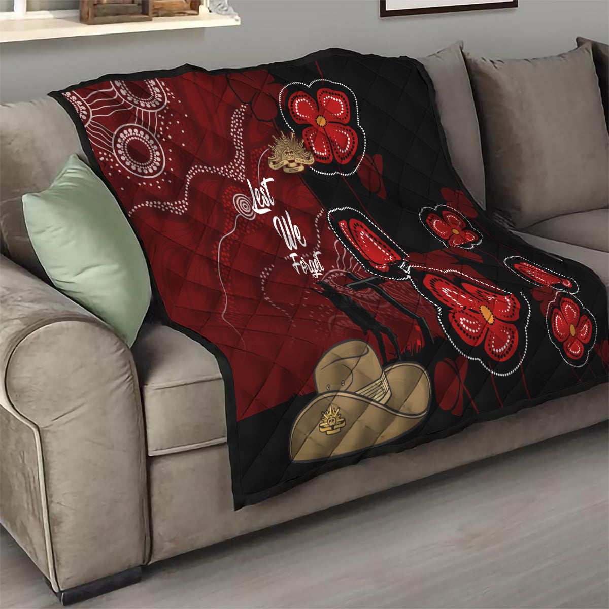 ANZAC Aboriginal Australia Quilt For the Fallen - Vibe Hoodie Shop