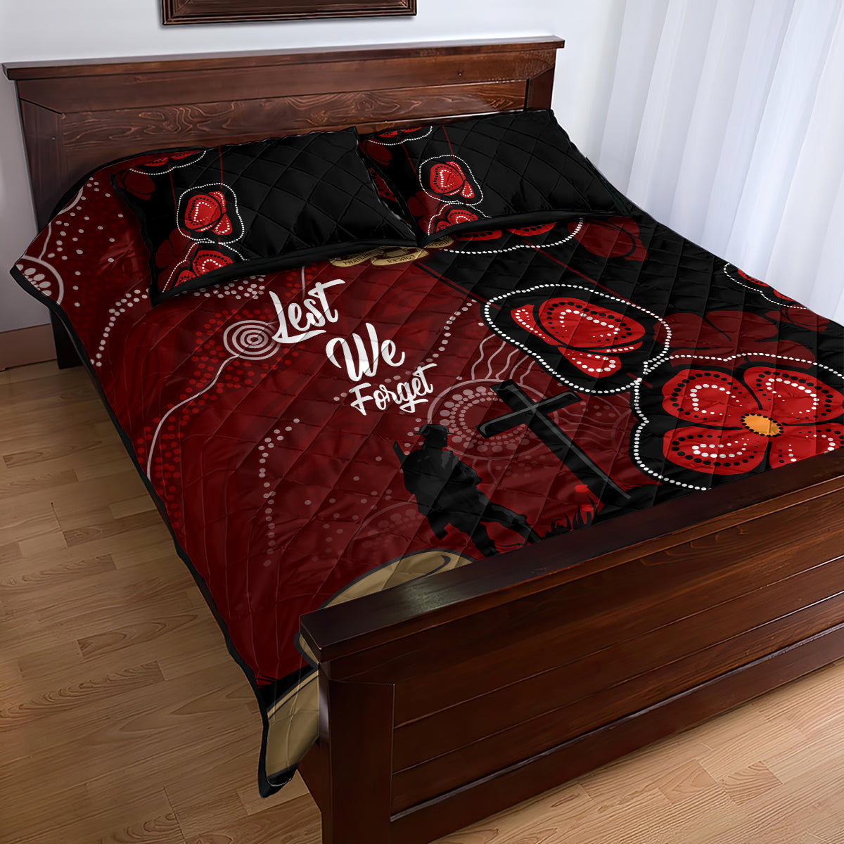 ANZAC Aboriginal Australia Quilt Bed Set For the Fallen - Vibe Hoodie Shop