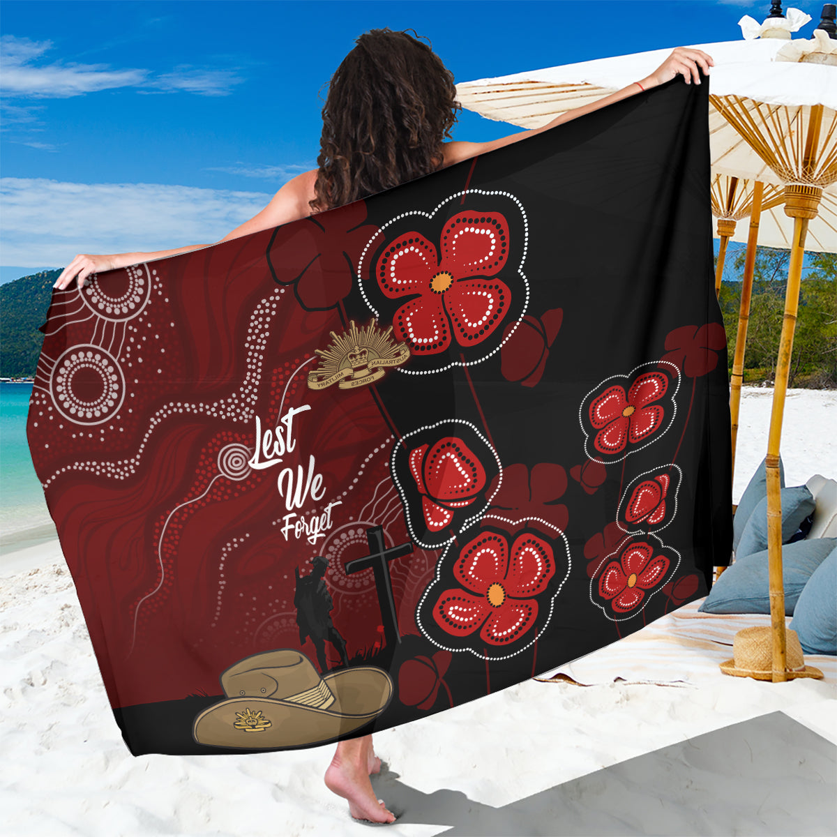 ANZAC Aboriginal Australia Sarong For the Fallen - Vibe Hoodie Shop
