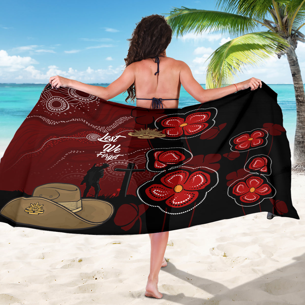 ANZAC Aboriginal Australia Sarong For the Fallen - Vibe Hoodie Shop