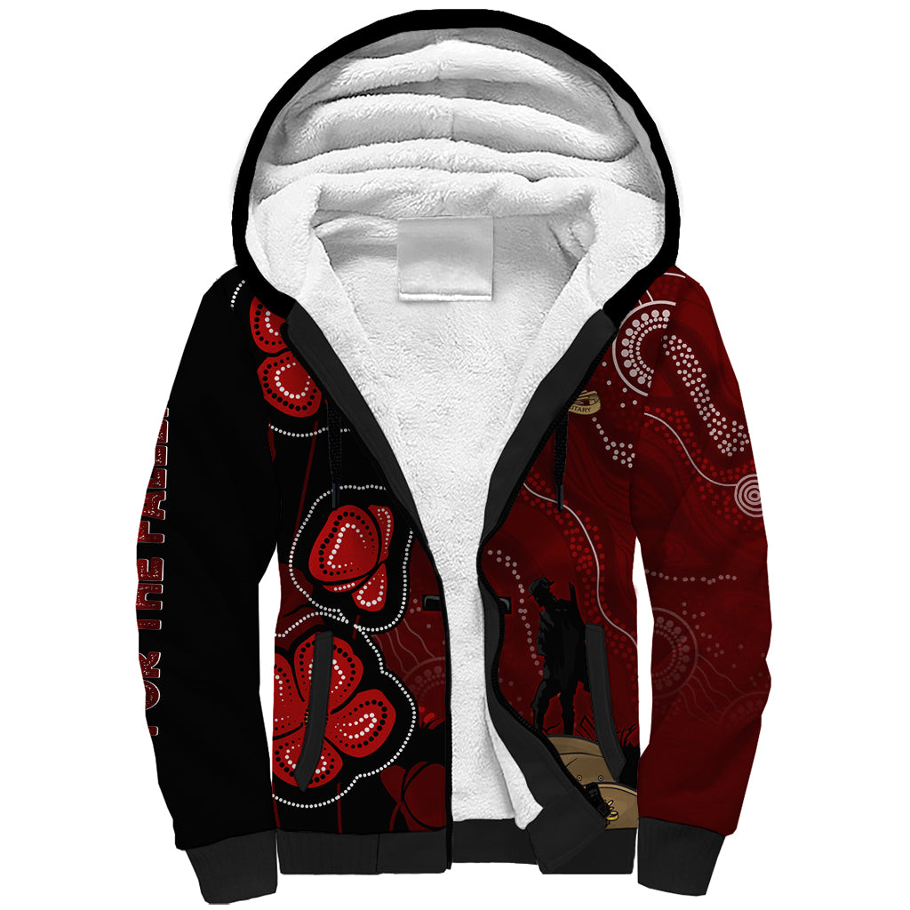 ANZAC Aboriginal Australia Sherpa Hoodie For the Fallen - Vibe Hoodie Shop