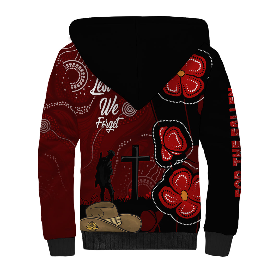 ANZAC Aboriginal Australia Sherpa Hoodie For the Fallen - Vibe Hoodie Shop