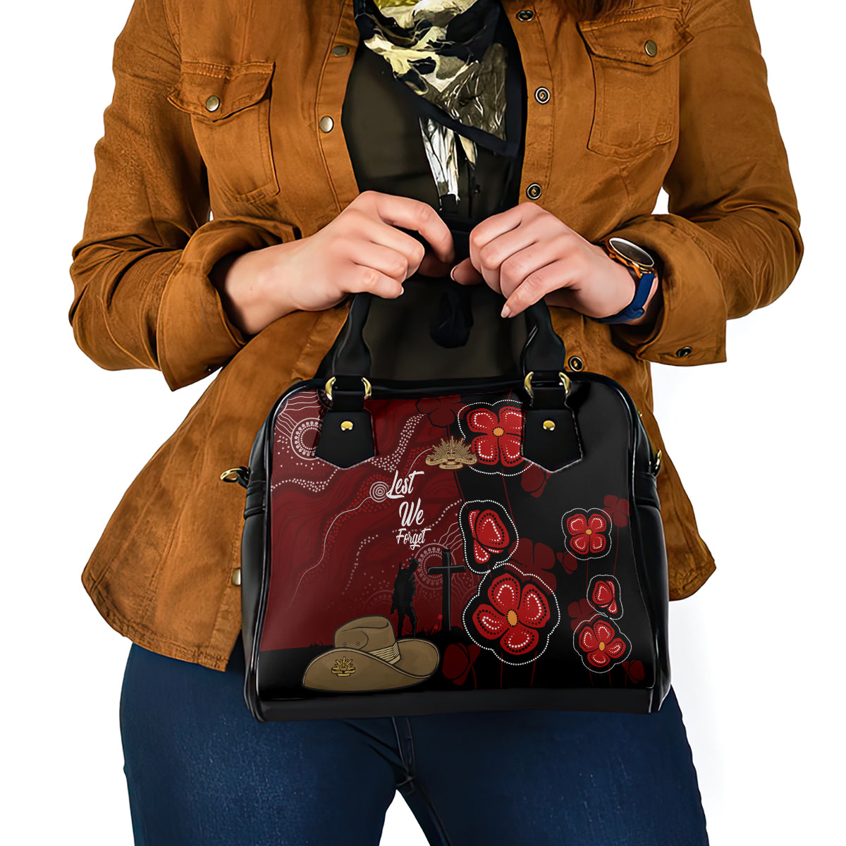 ANZAC Aboriginal Australia Shoulder Handbag For the Fallen - Vibe Hoodie Shop