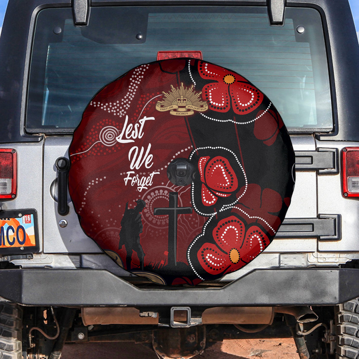 ANZAC Aboriginal Australia Spare Tire Cover For the Fallen - Vibe Hoodie Shop