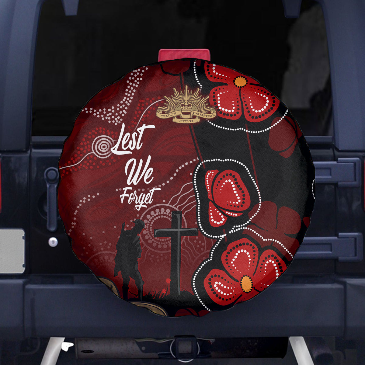ANZAC Aboriginal Australia Spare Tire Cover For the Fallen - Vibe Hoodie Shop