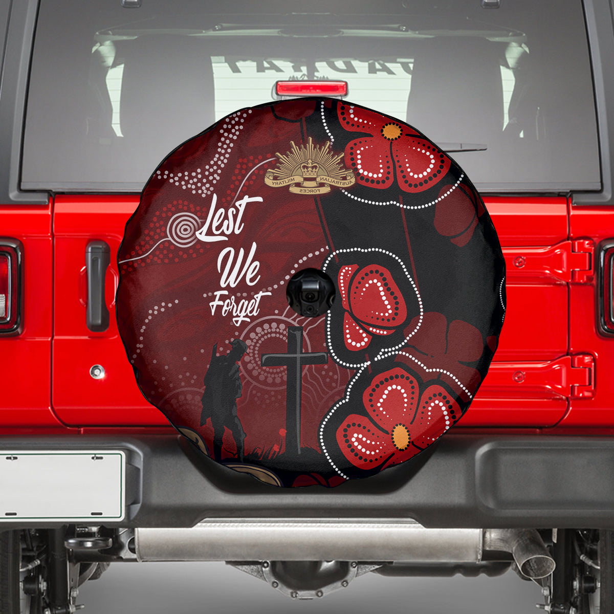 ANZAC Aboriginal Australia Spare Tire Cover For the Fallen - Vibe Hoodie Shop