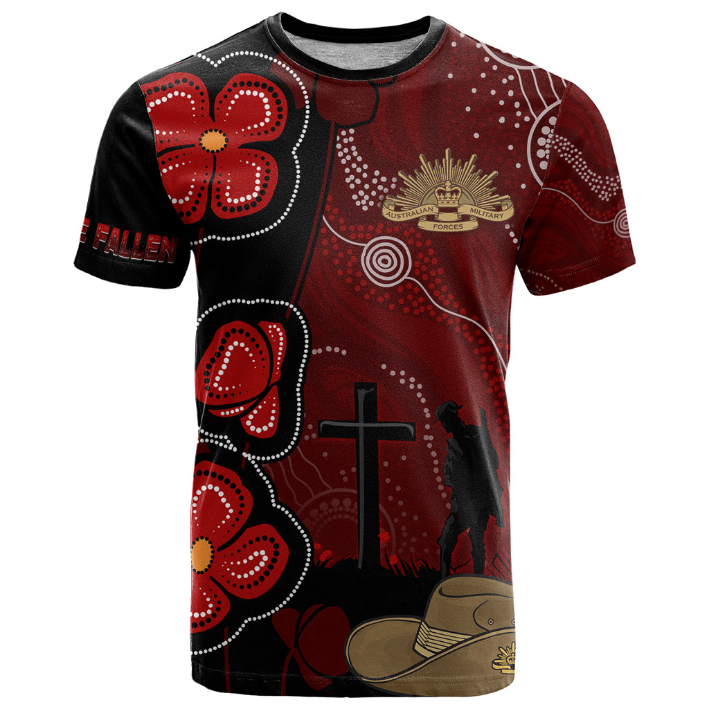 ANZAC Aboriginal Australia T Shirt For the Fallen - Vibe Hoodie Shop