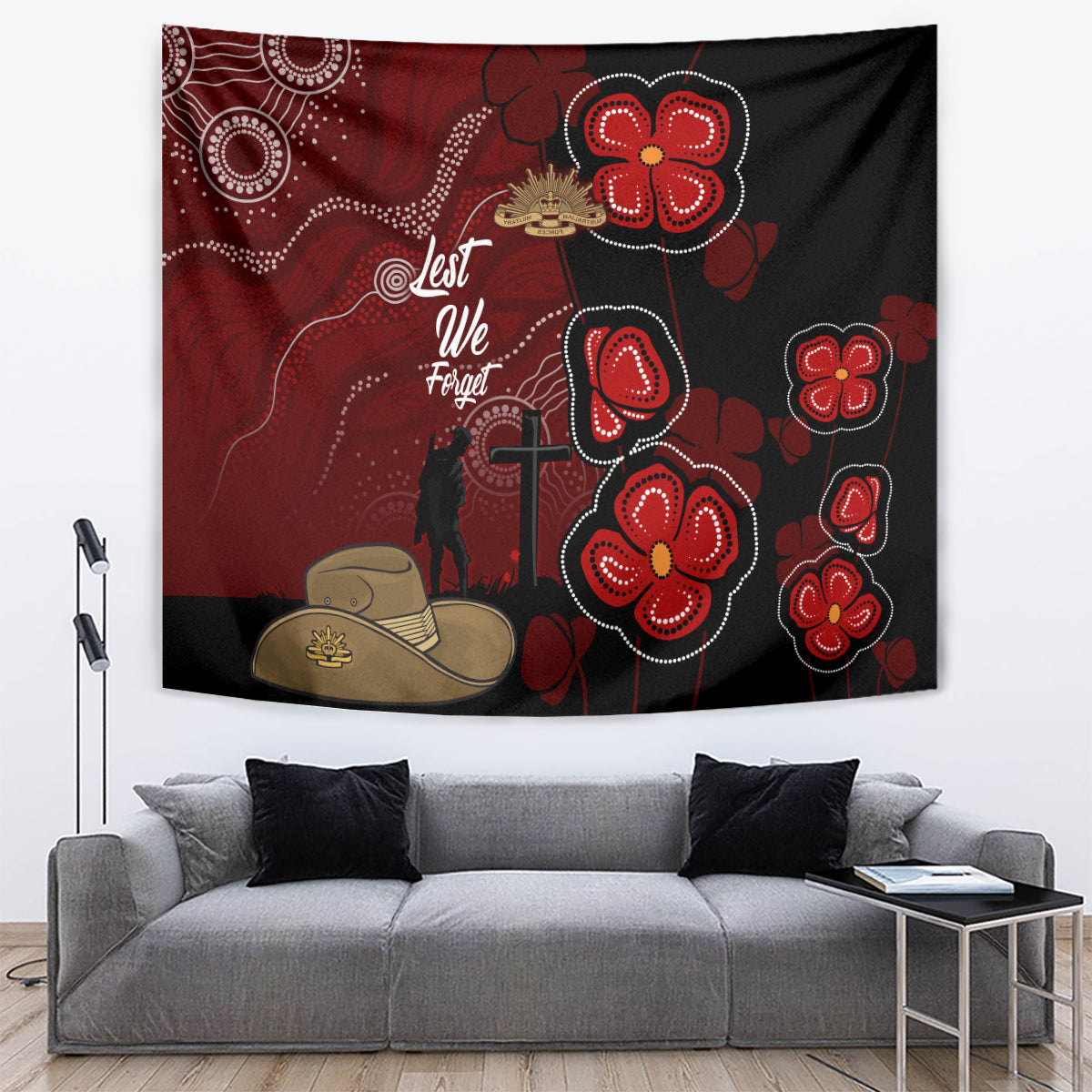 ANZAC Aboriginal Australia Tapestry For the Fallen - Vibe Hoodie Shop