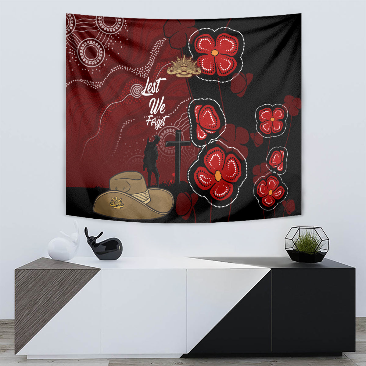 ANZAC Aboriginal Australia Tapestry For the Fallen - Vibe Hoodie Shop