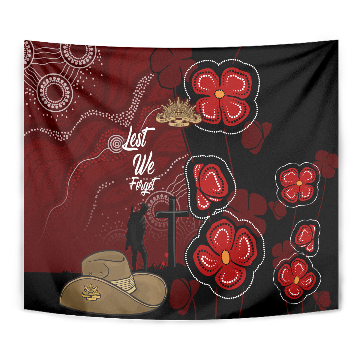 ANZAC Aboriginal Australia Tapestry For the Fallen - Vibe Hoodie Shop