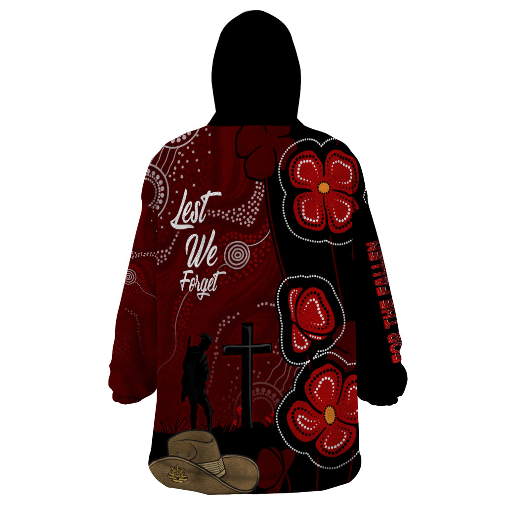 ANZAC Aboriginal Australia Wearable Blanket Hoodie For the Fallen - Vibe Hoodie Shop