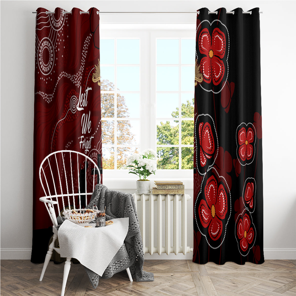 ANZAC Aboriginal Australia Window Curtain For the Fallen