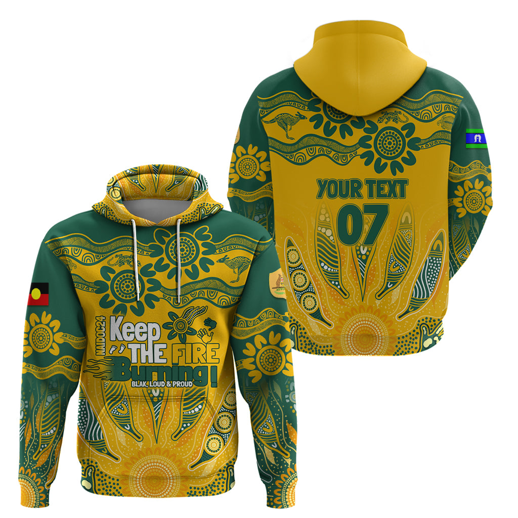 Custom Socceroos NAIDOC Week 2024 Hoodie Indigenous Burning Fire National Colors LT7 - Vibe Hoodie Shop