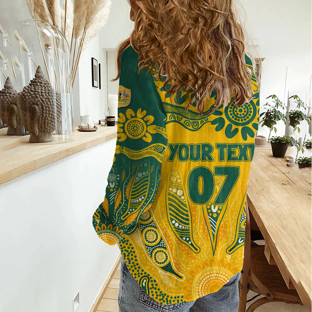 Custom Socceroos NAIDOC Week 2024 Women Casual Shirt Indigenous Burning Fire National Colors - Vibe Hoodie Shop