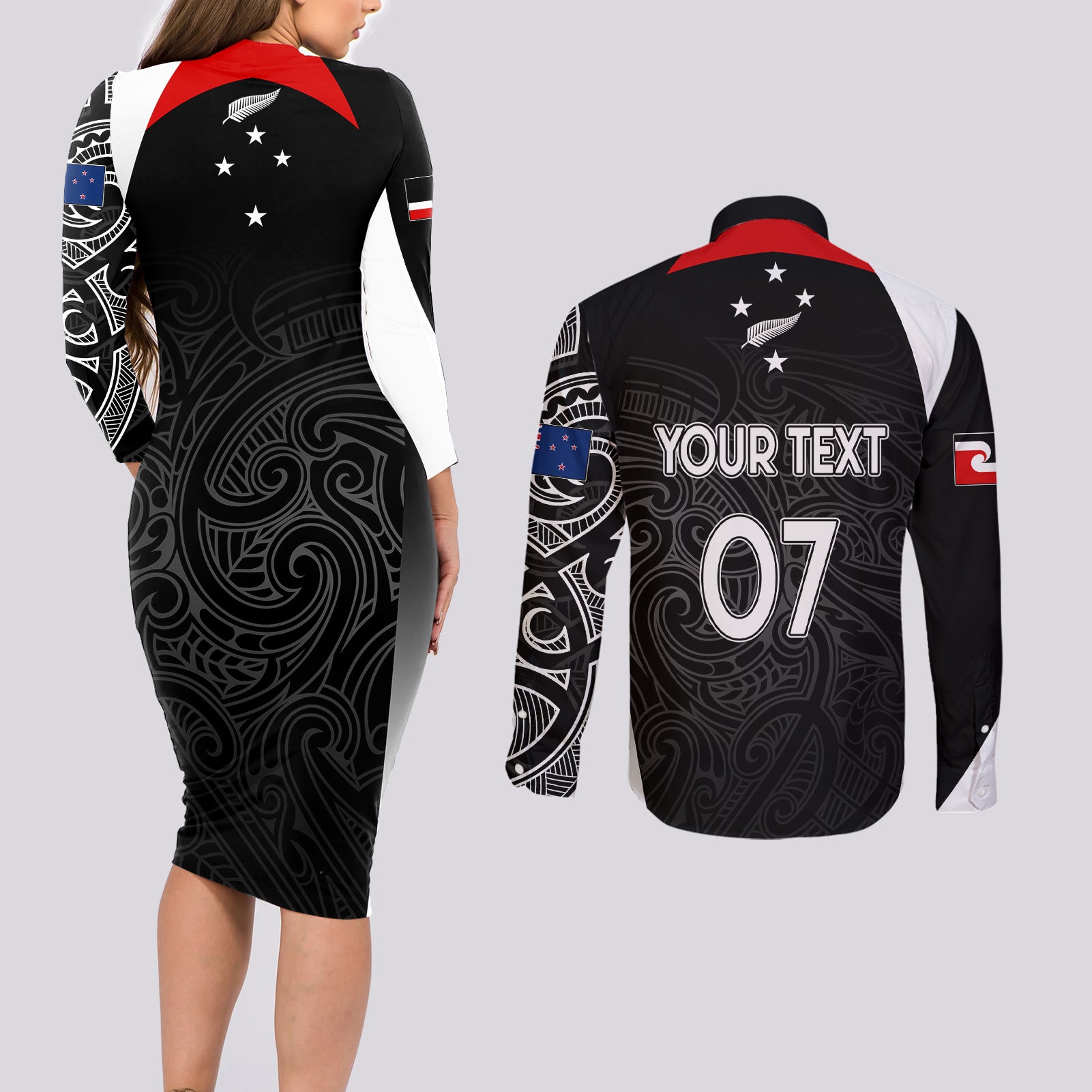 personalised-new-zealand-rugby-couples-matching-long-sleeve-bodycon-dress-and-long-sleeve-button-shirts-aotearoa-world-cup-2023-champions