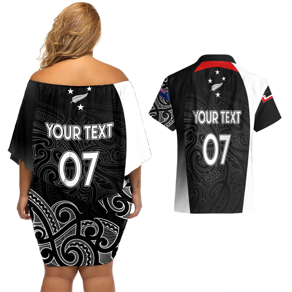 personalised-new-zealand-rugby-couples-matching-off-shoulder-short-dress-and-hawaiian-shirt-aotearoa-world-cup-2023-champions