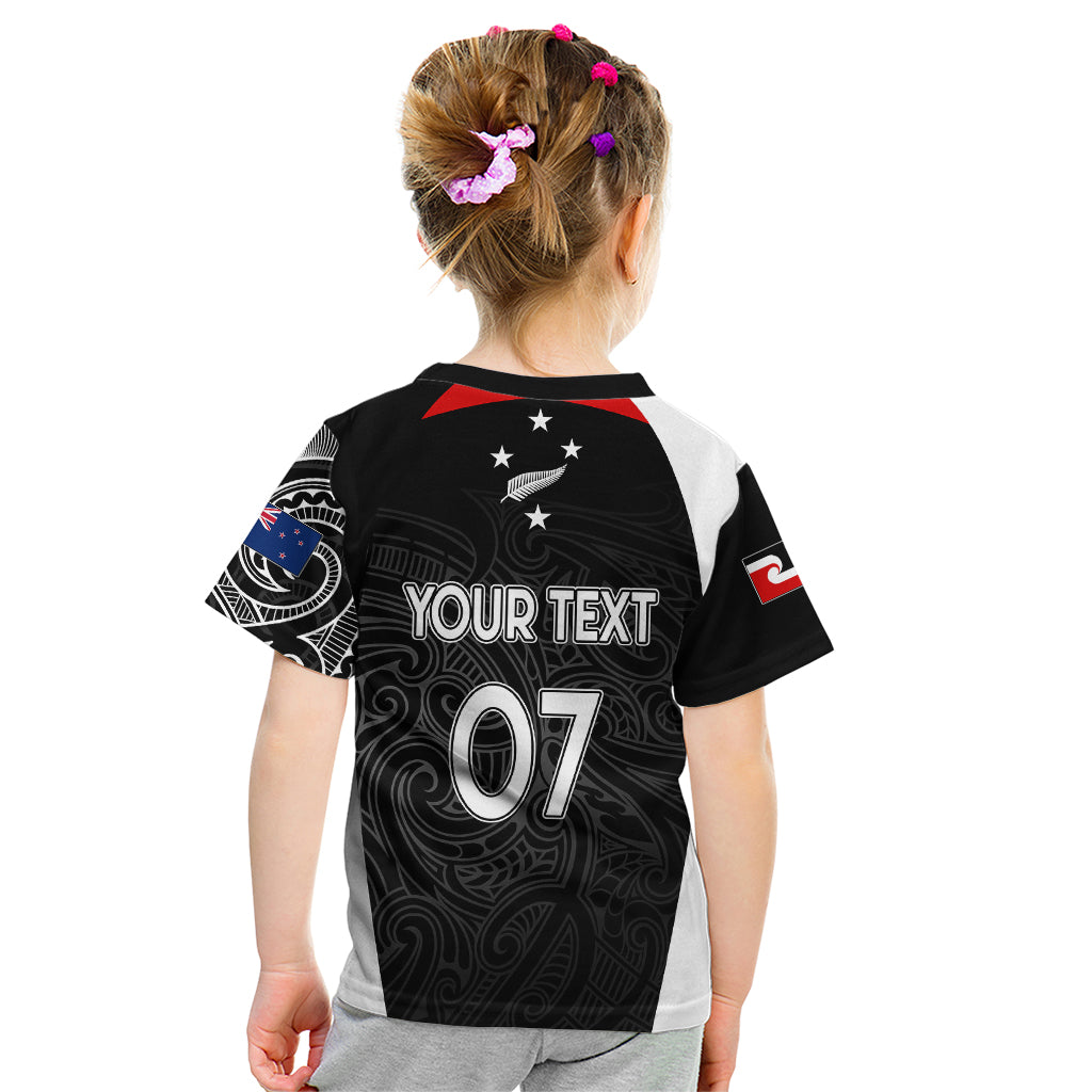 Personalised New Zealand Rugby Kid T Shirt Aotearoa World Cup 2023 Champions - Vibe Hoodie Shop