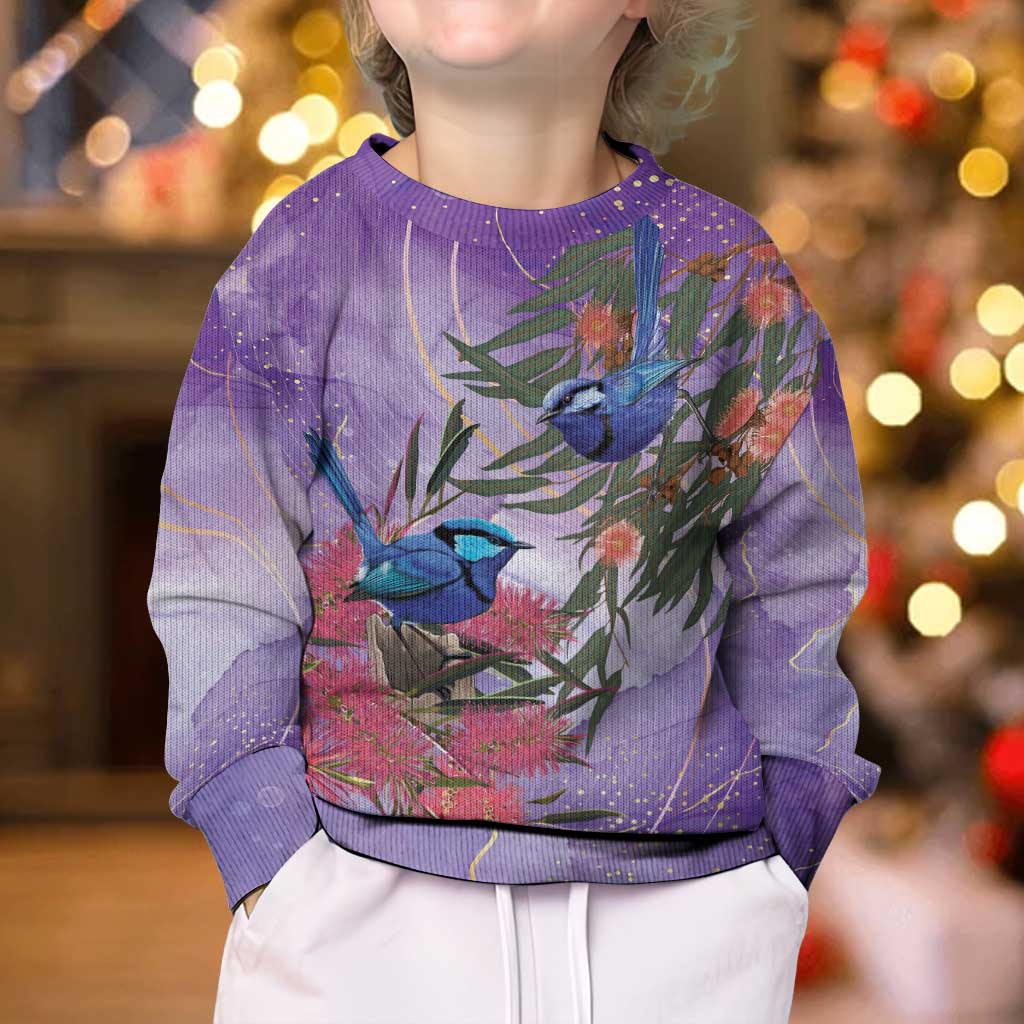 Australia Splendid Fairy Wren on Eucalyptus Kid Ugly Christmas Sweater Epilepsy Awareness - Vibe Hoodie