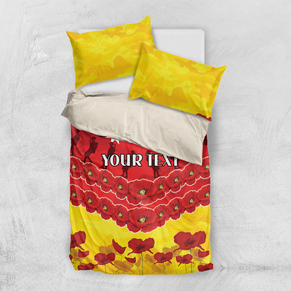 Custom Sun Football Bedding Set ANZAC Lest We Forget - Vibe Hoodie Shop