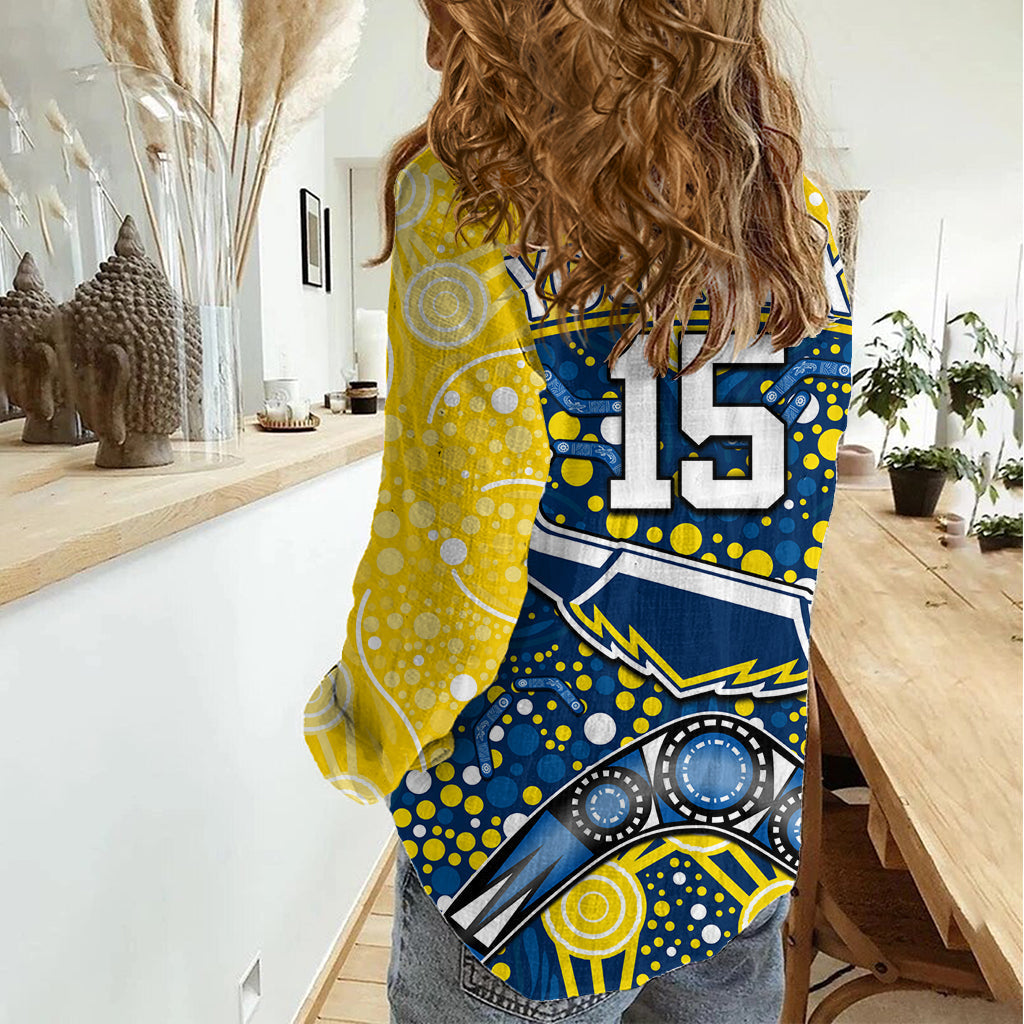 (Custom Personalised) Cowboys Rugby Women Casual Shirt Boomerang Indigenous Dots - Vibe Hoodie Shop