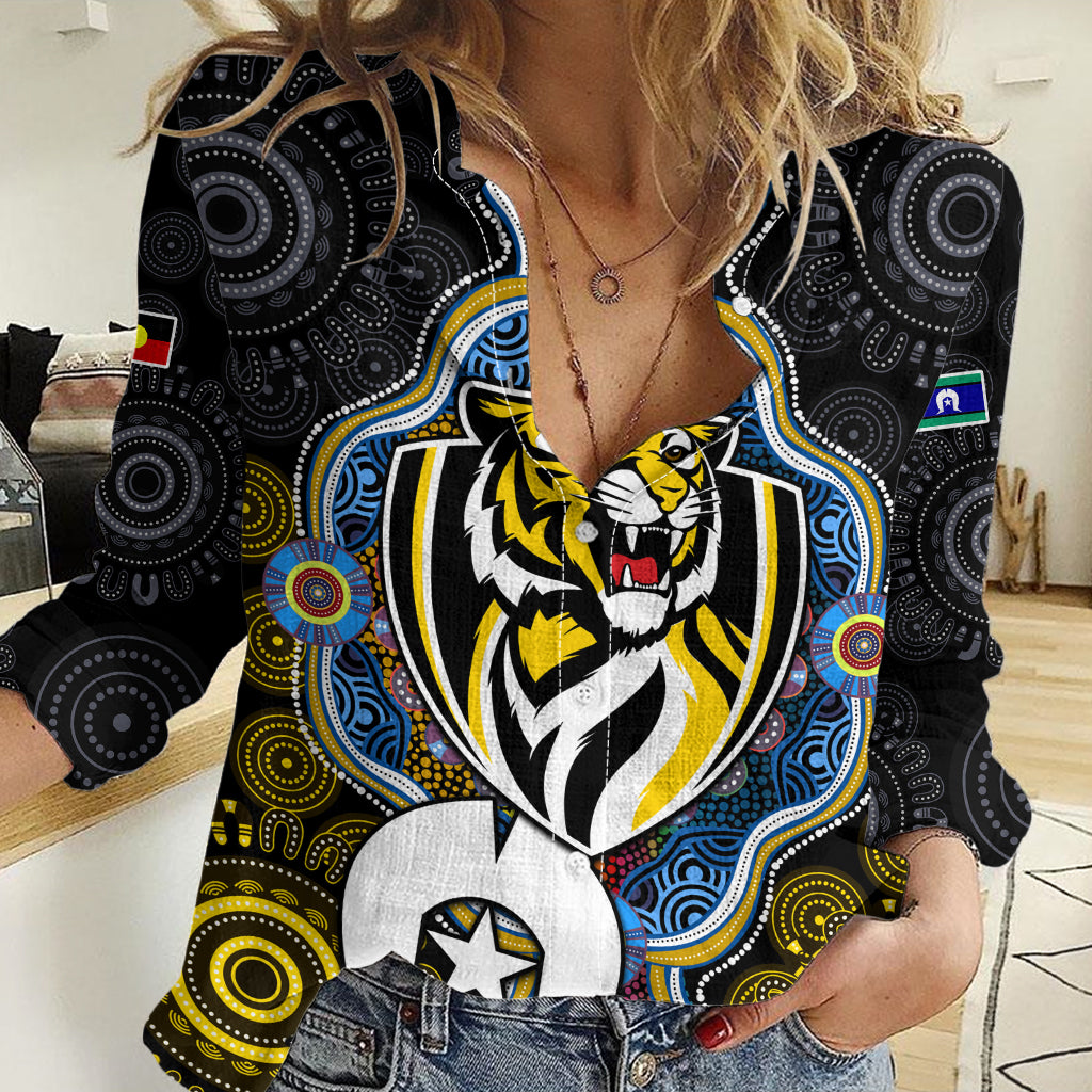 Richmond Tigers Football NAIDOC Week Women Casual Shirt Indigenous - Vibe Hoodie Shop