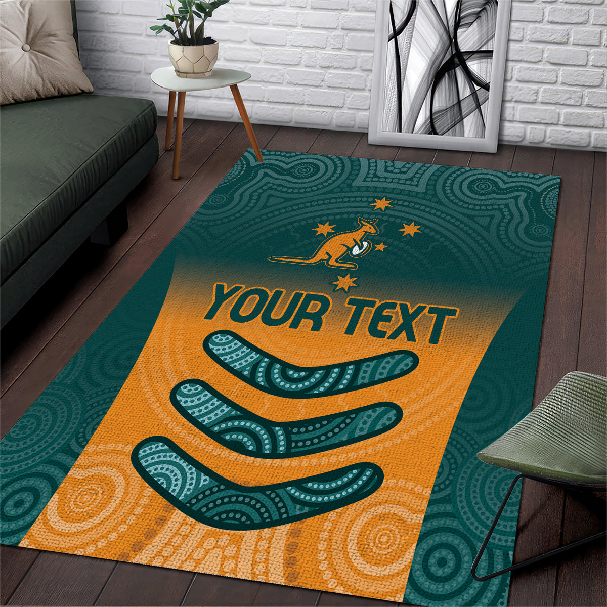 Custom Wallaroos Womens Rugby Area Rug Aboriginal Dots Art - Vibe Hoodie Shop