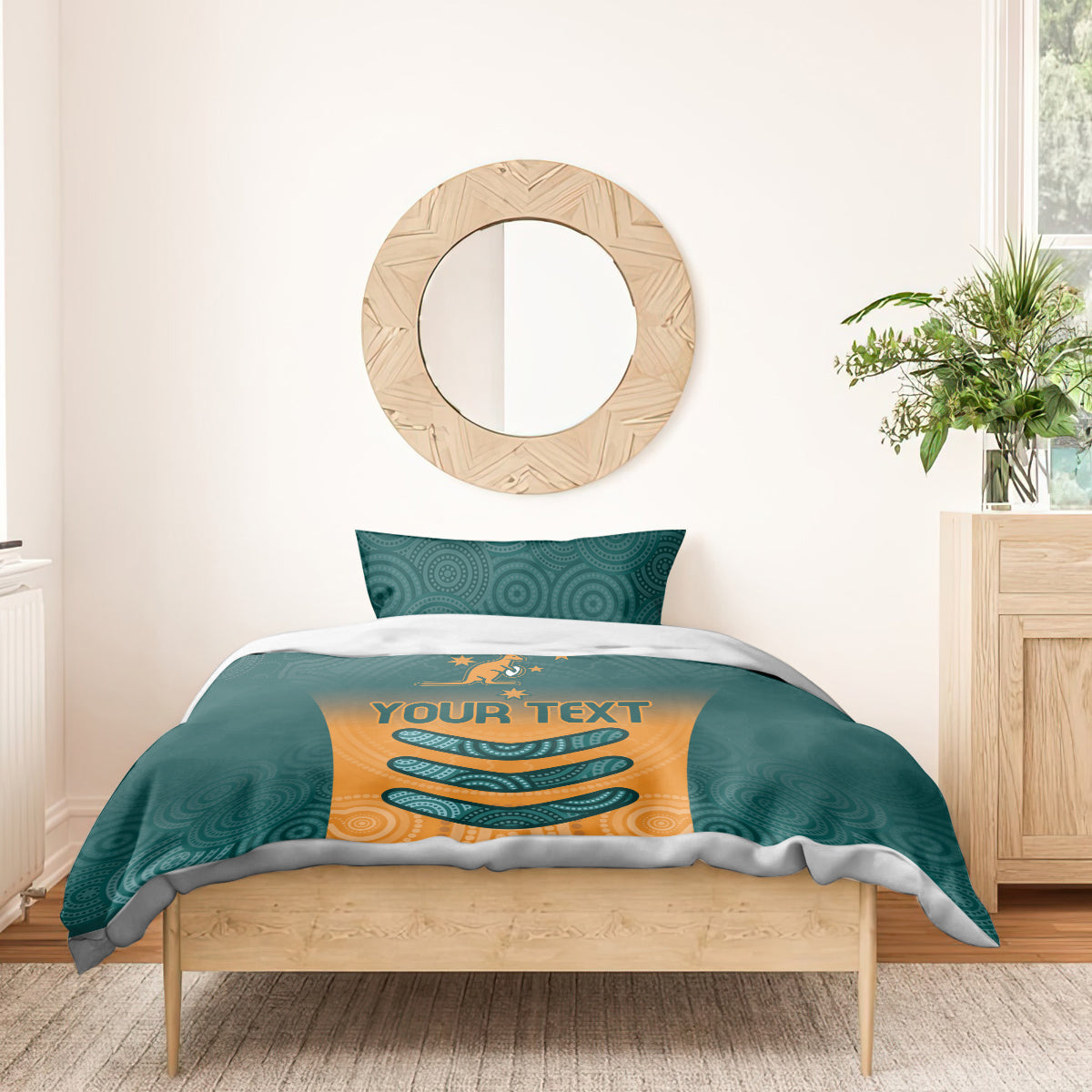 Custom Wallaroos Womens Rugby Bedding Set Aboriginal Dots Art - Vibe Hoodie Shop