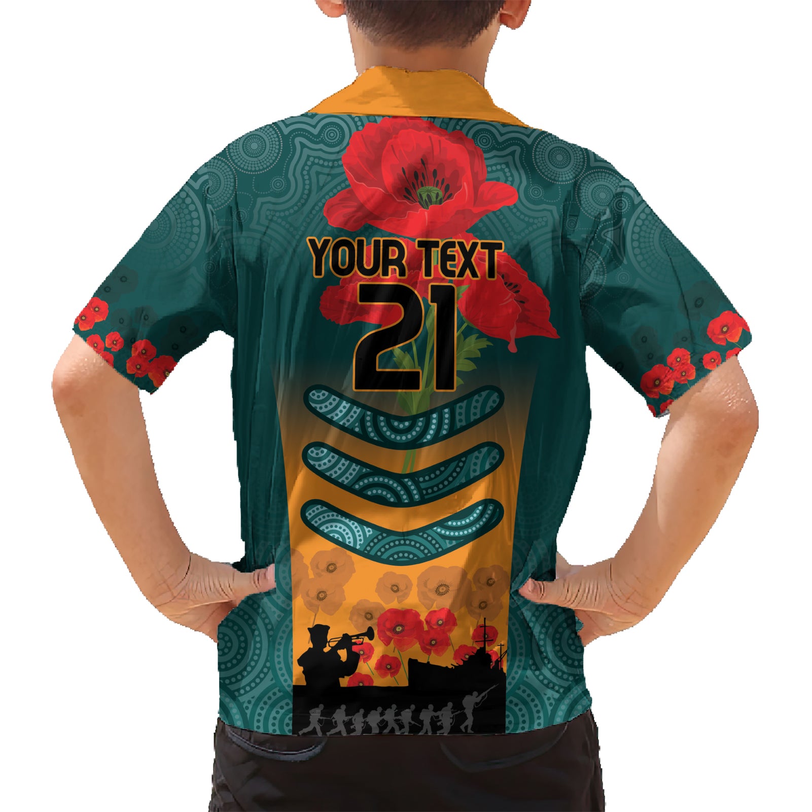 Custom Wallaroos Rugby ANZAC Hawaiian Shirt Poppy Soldier With Aboriginal Dots Art - Vibe Hoodie Shop