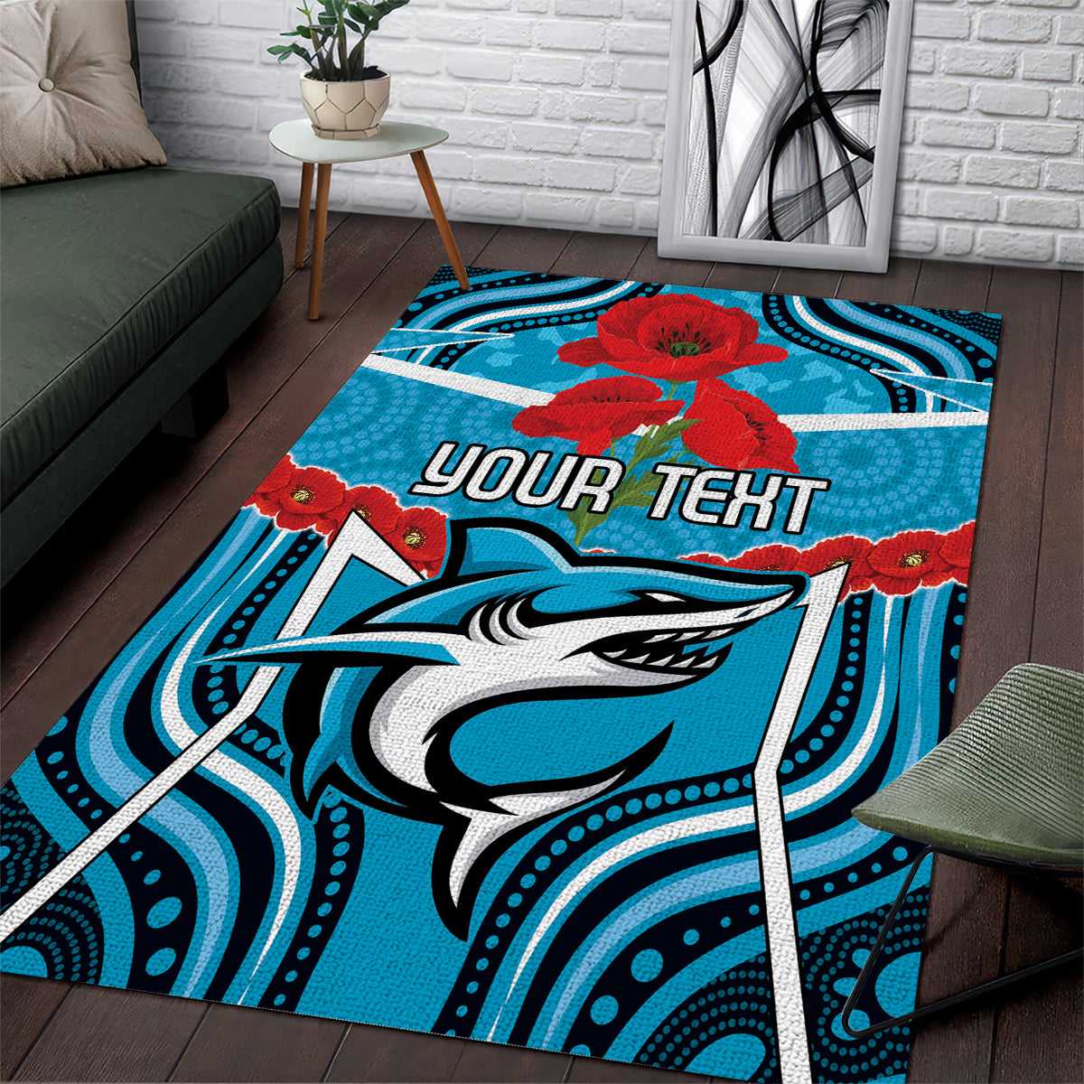 Custom Sharks Rugby ANZAC Area Rug Gallipoli Soldier With Aboriginal Art - Vibe Hoodie Shop