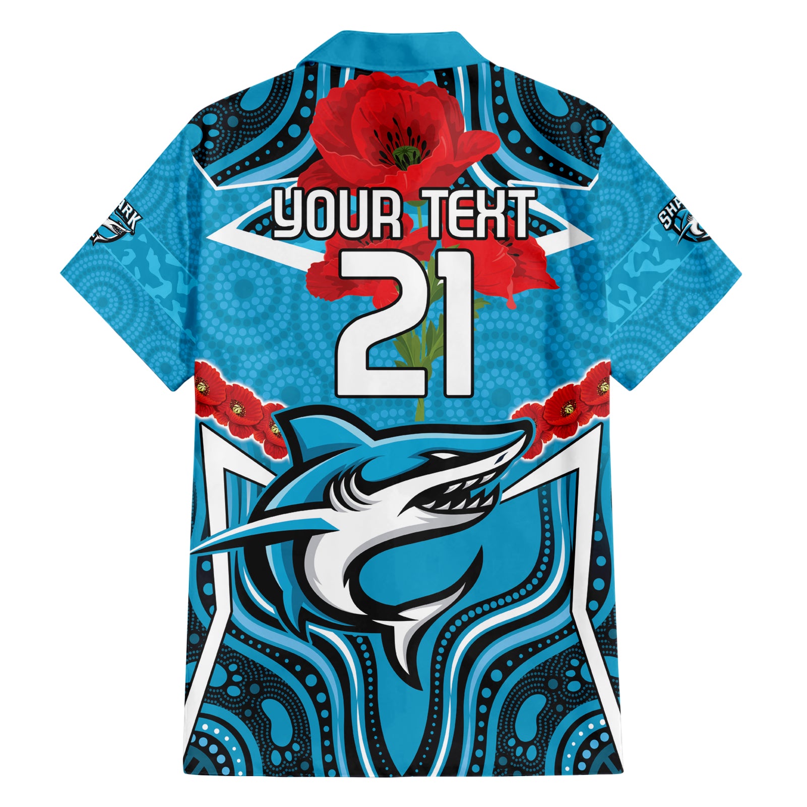 Custom Sharks Rugby ANZAC Hawaiian Shirt Gallipoli Soldier With Aboriginal Art - Vibe Hoodie Shop