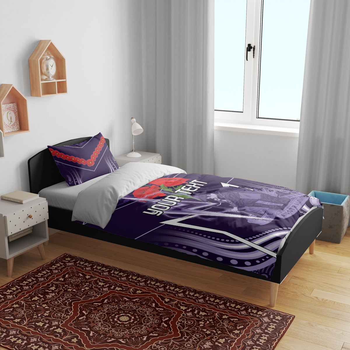 Custom Storm Rugby ANZAC Bedding Set Melbourne Gallipoli Soldier With Aboriginal Art - Vibe Hoodie Shop