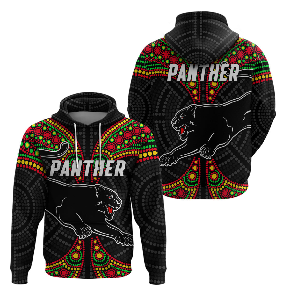 Panthers Liquorice Allsorts Rugby Aboriginal Hoodie LT9 - Vibe Hoodie Shop