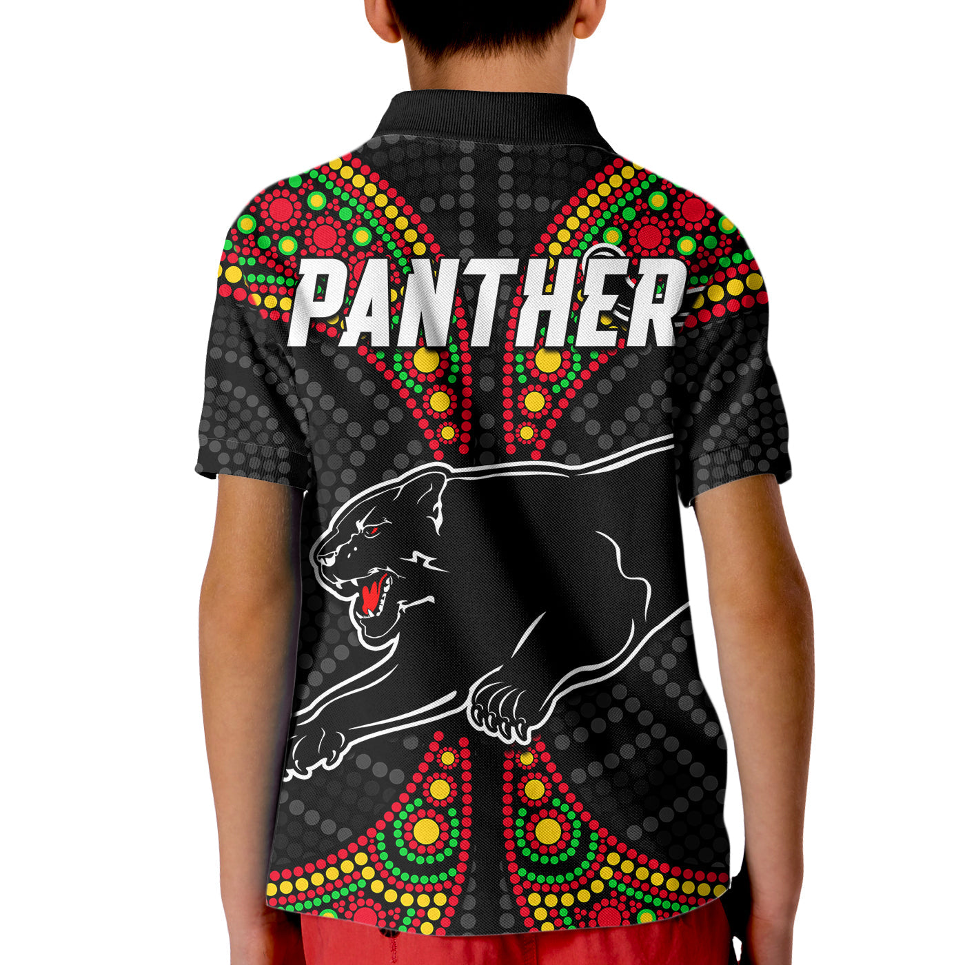 Panthers Liquorice Allsorts Rugby Aboriginal Kid Polo Shirt - Vibe Hoodie Shop