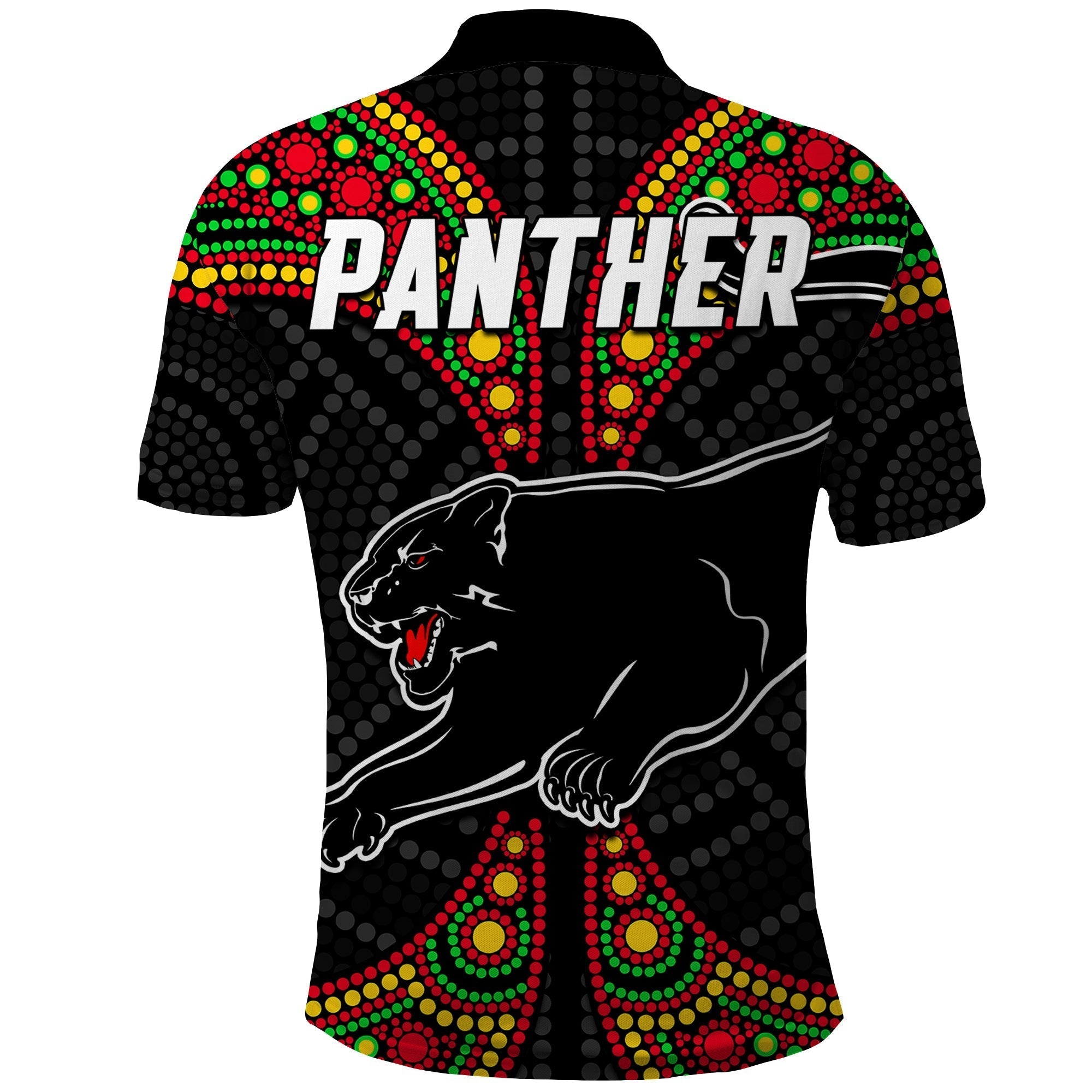 Panthers Liquorice Allsorts Rugby Aboriginal Polo Shirt LT9 - Vibe Hoodie Shop