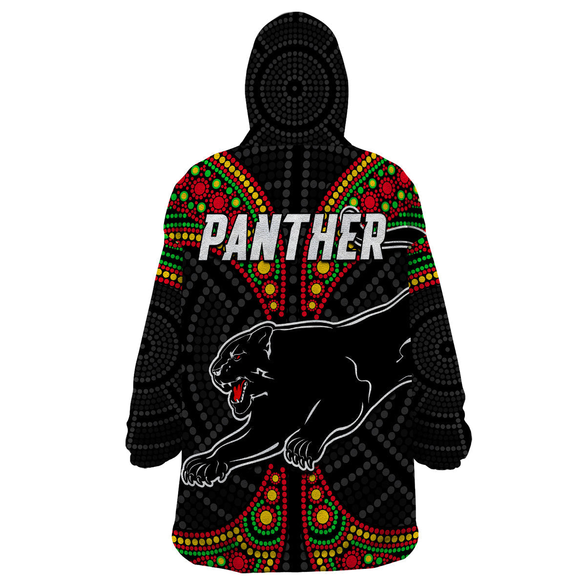 Panthers Liquorice Allsorts Rugby Aboriginal Wearable Blanket Hoodie - Vibe Hoodie Shop