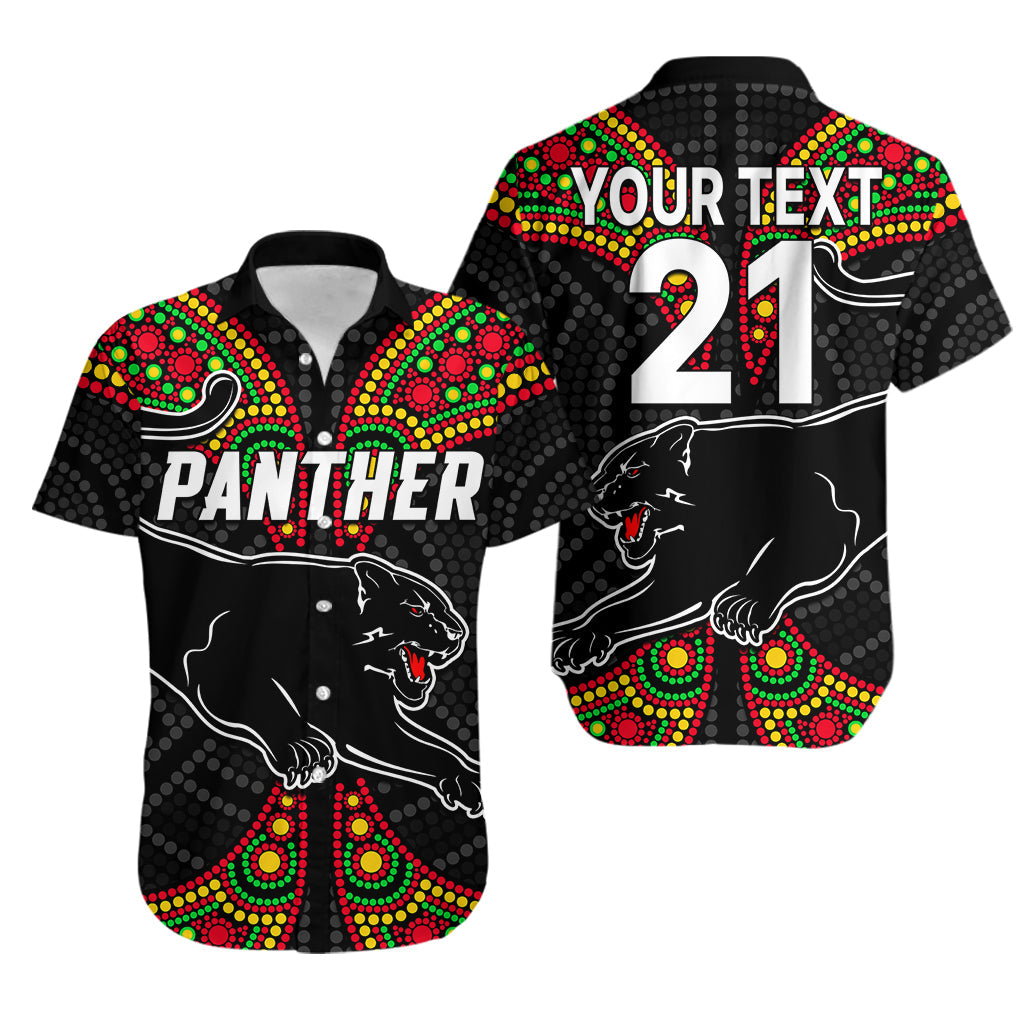 (Custom Text And Number) Panthers Liquorice Allsorts Rugby Aboriginal Hawaiian Shirt - Vibe Hoodie Shop