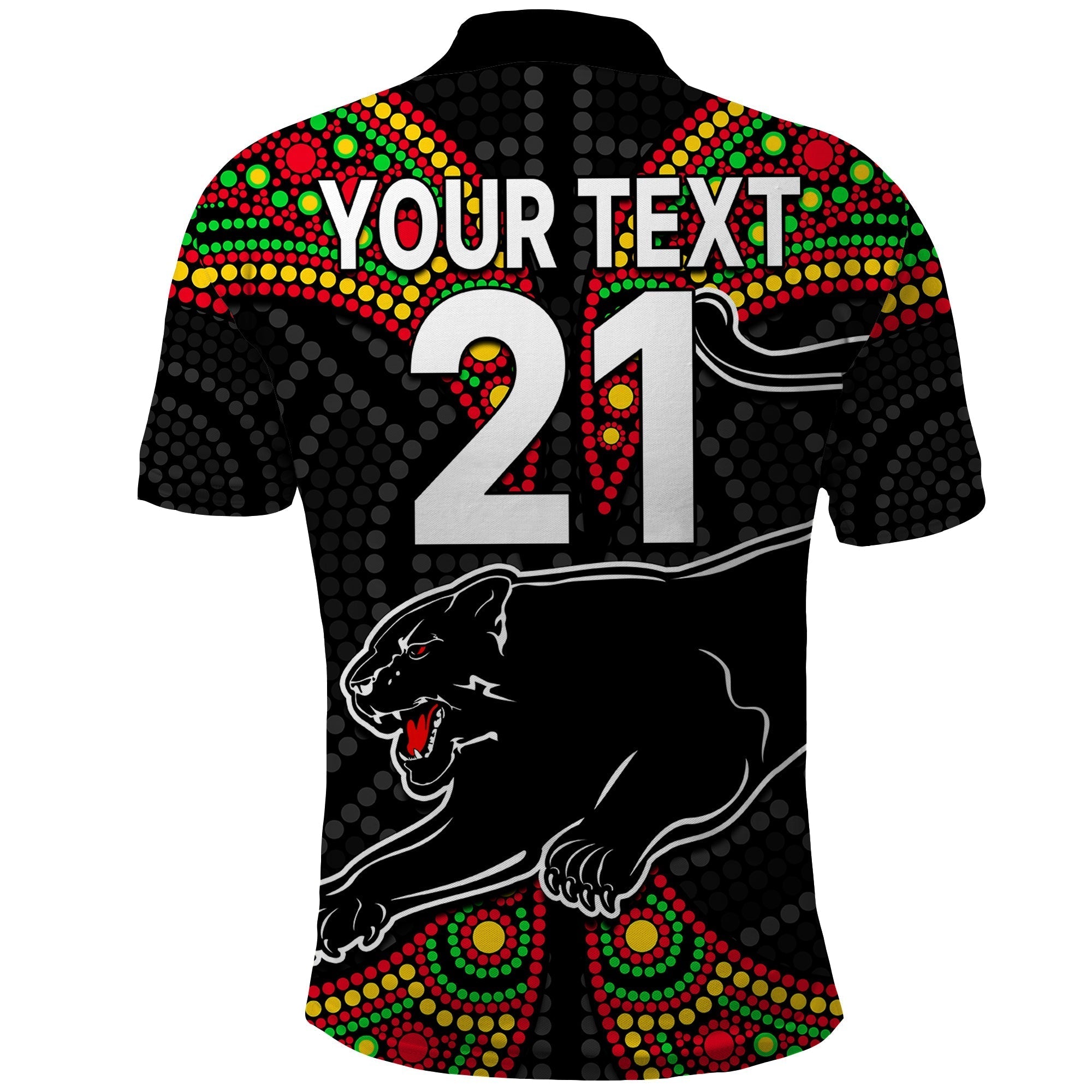 (Custom Text And Number) Panthers Liquorice Allsorts Rugby Aboriginal Polo Shirt LT9 - Vibe Hoodie Shop