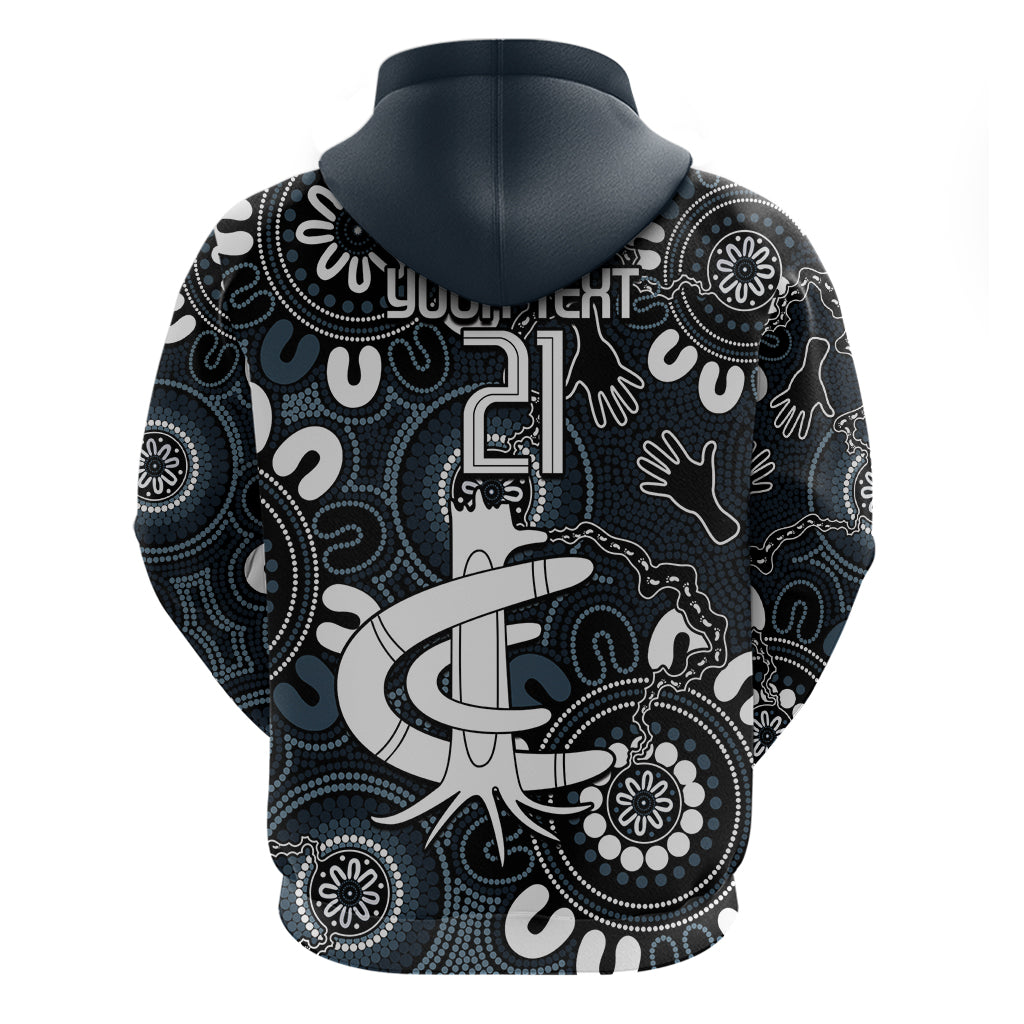 Custom Carlton Blues NAIDOC Week 2024 Hoodie Fire Burning Aboriginal Dots Art LT9 - Vibe Hoodie Shop