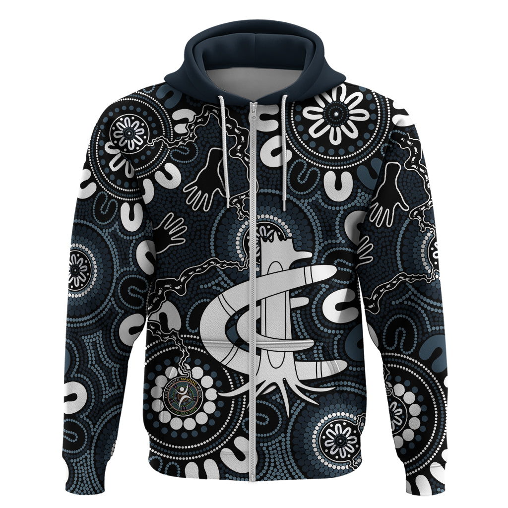 Custom Carlton Blues NAIDOC Week 2024 Hoodie Fire Burning Aboriginal Dots Art LT9 - Vibe Hoodie Shop