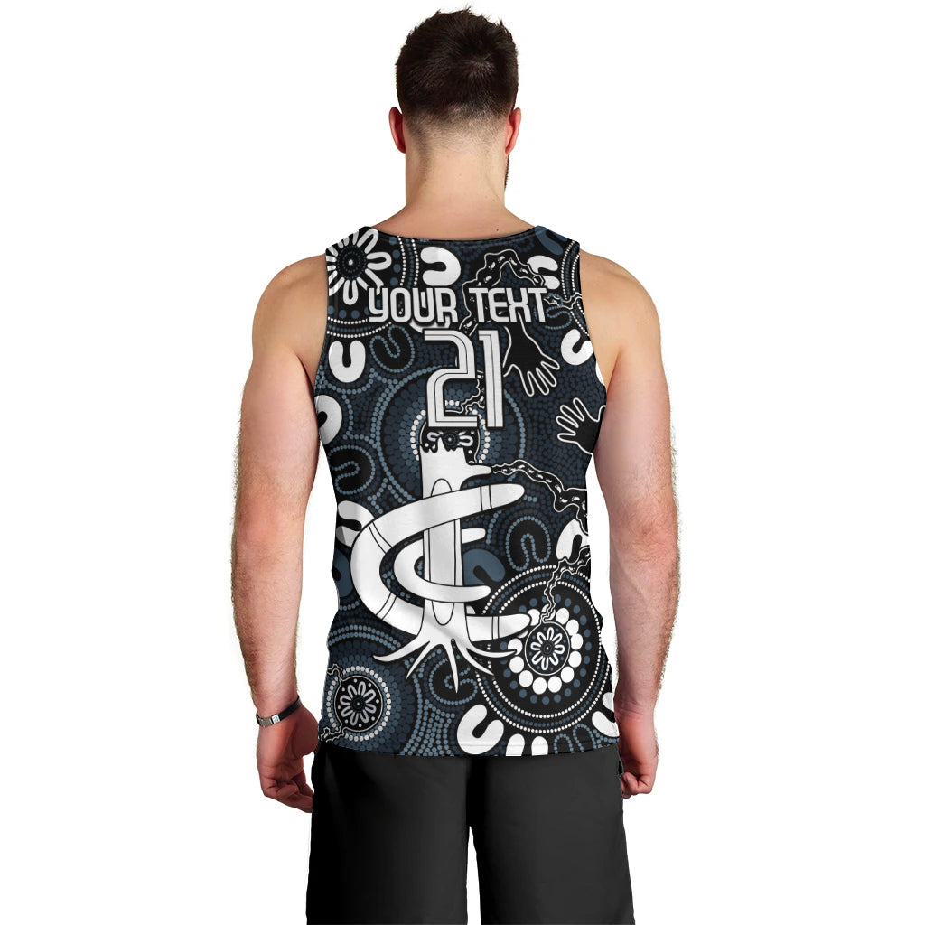 Custom Carlton Blues NAIDOC Week 2024 Men Tank Top Fire Burning Aboriginal Dots Art - Vibe Hoodie Shop