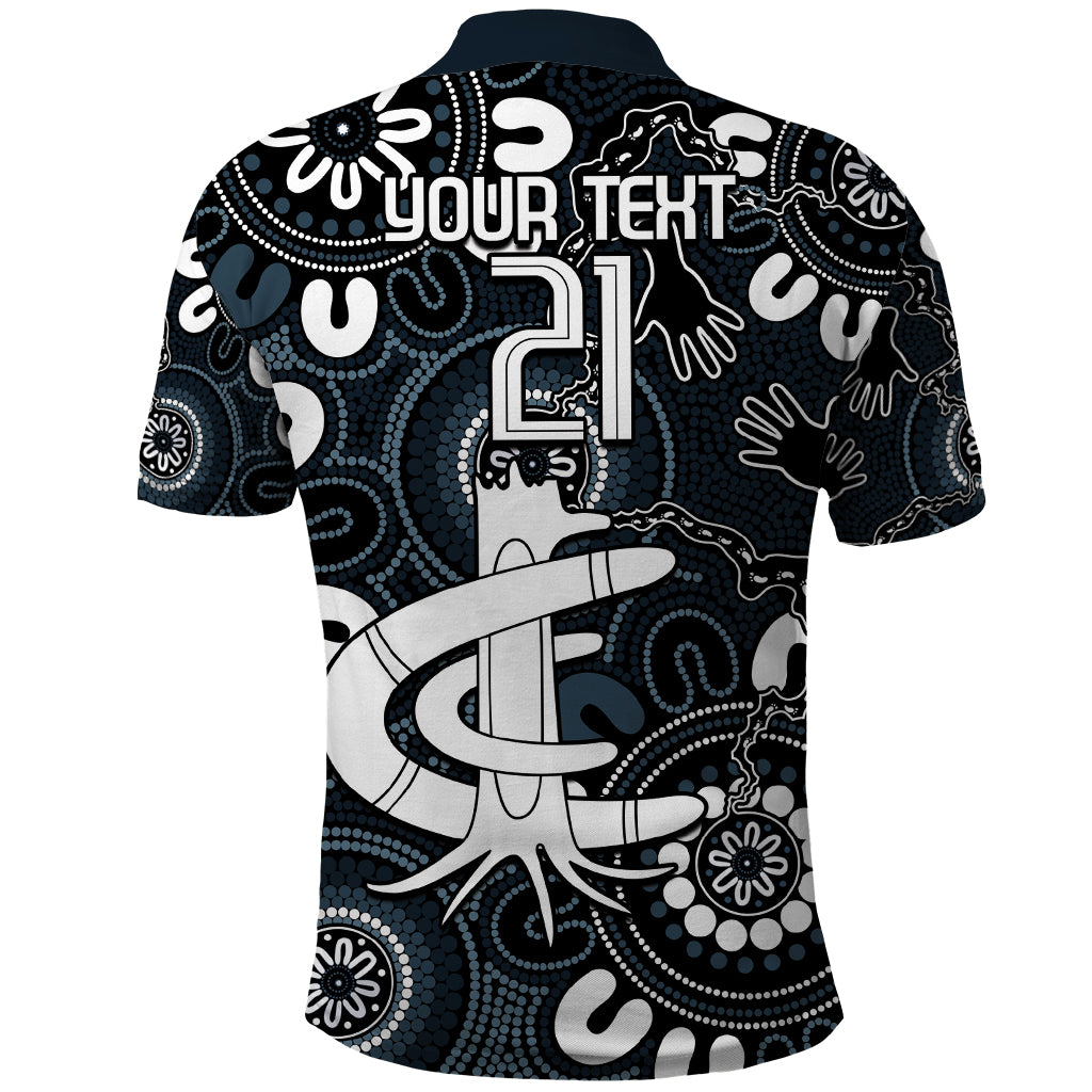 Custom Carlton Blues NAIDOC Week 2024 Polo Shirt Fire Burning Aboriginal Dots Art LT9 - Vibe Hoodie Shop