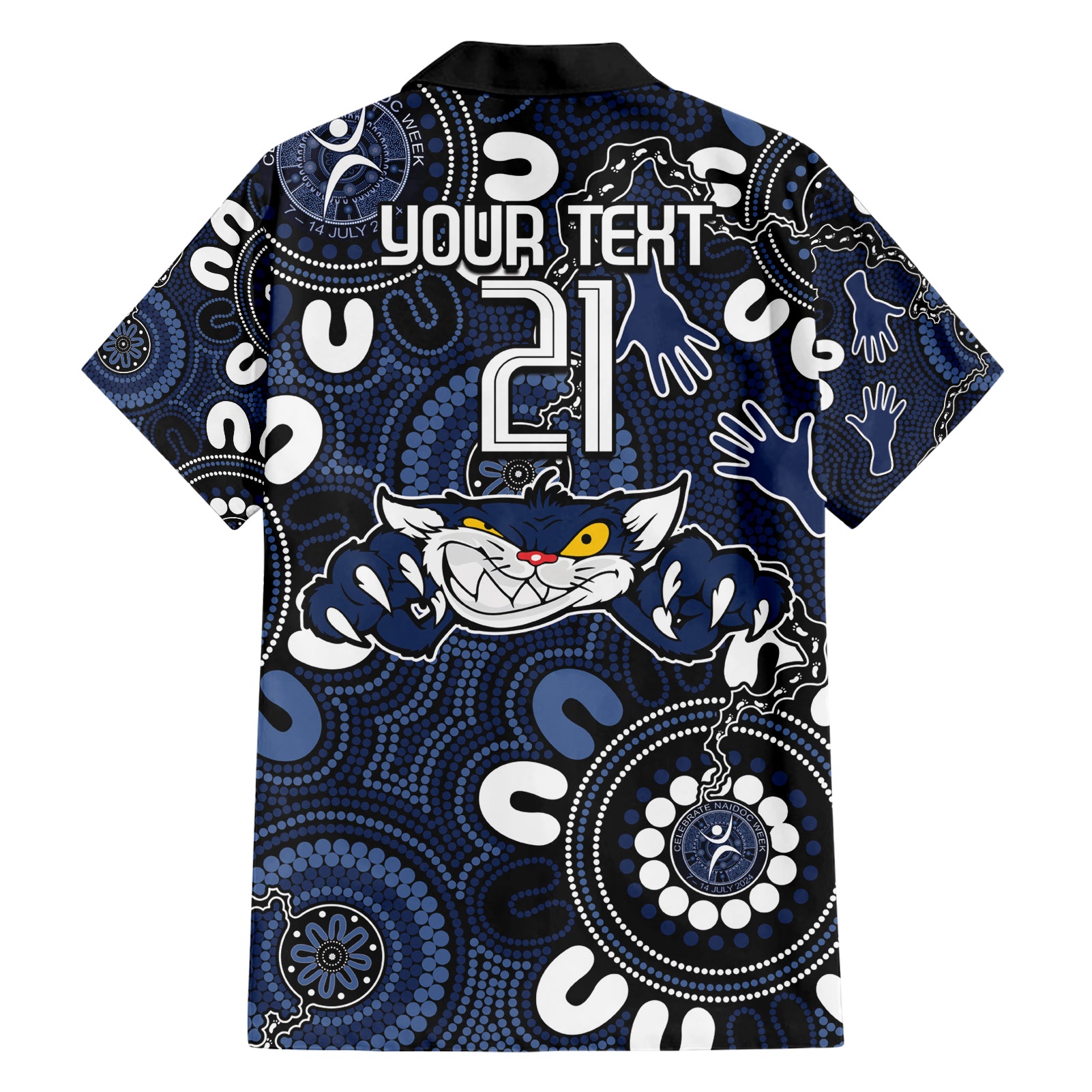 Custom Geelong Cats NAIDOC Week 2024 Hawaiian Shirt Fire Burning Aboriginal Dots Art - Vibe Hoodie Shop