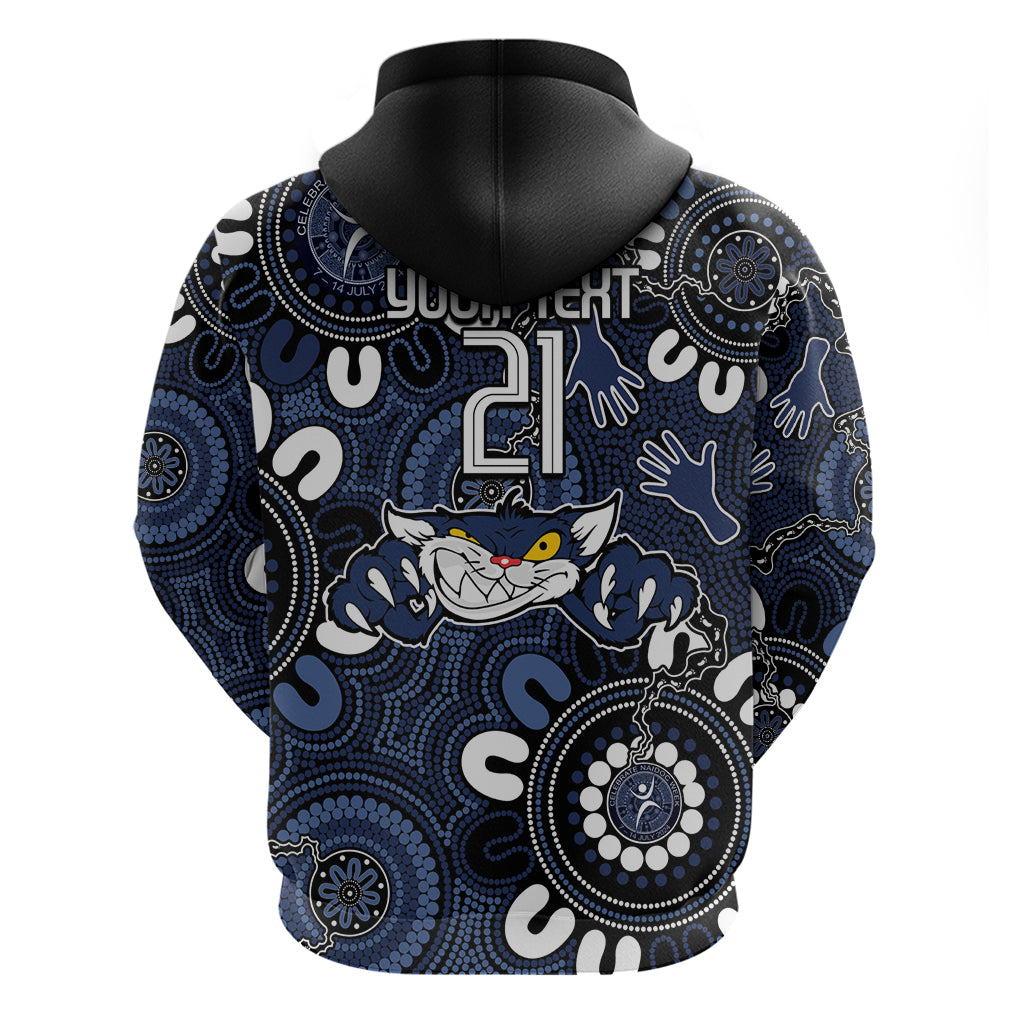 Custom Geelong Cats NAIDOC Week 2024 Hoodie Fire Burning Aboriginal Dots Art LT9 - Vibe Hoodie Shop